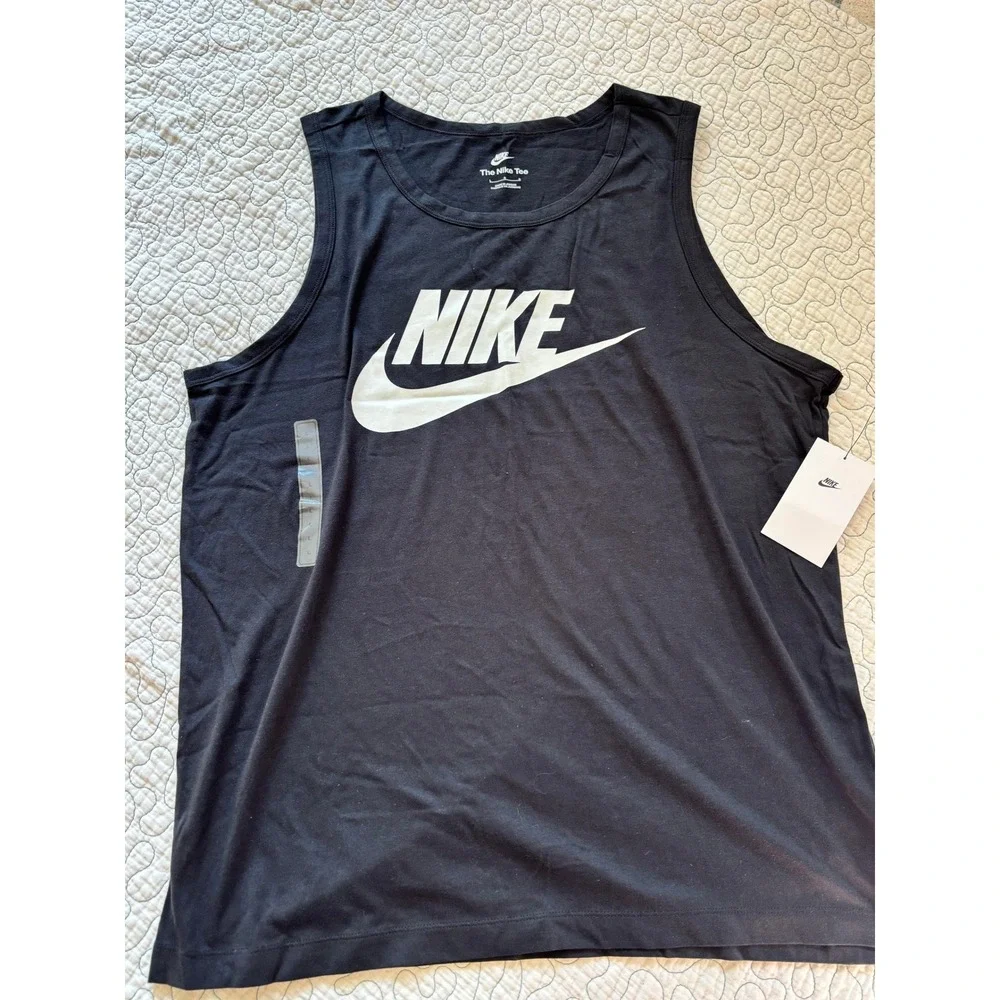 Nike Sportswear Futura Logo Tank Top Mens Large Black White